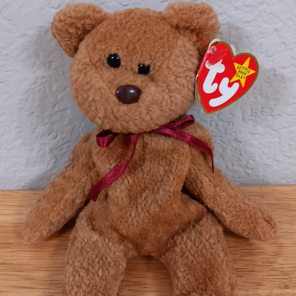 TY Beanie Bear  Curley